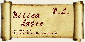 Milica Lajić vizit kartica